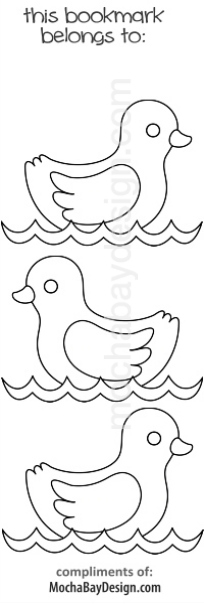 print coloring page - three swimming ducks