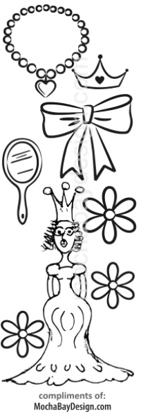 print coloring page - Princess with crown