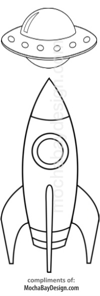print coloring page - Rocket