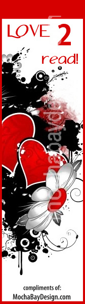 Love 2 Read - Black, red and white heart design