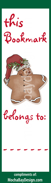 print bookmark - Gingerbread Cookie with saying This Bookmark Belongs to: