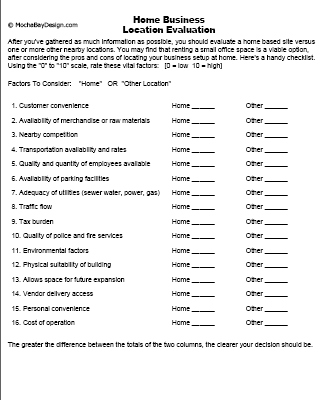 Review and print Business Evaluation worksheet