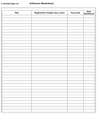 view and print Software Worksheet