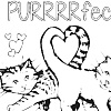 printable coloring page Purrfect Cats with Heart tail
