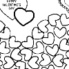 printable coloring page Big Heart made of Small Hearts